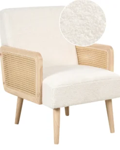 Lænestol HOJBY Boucle Cremehvid