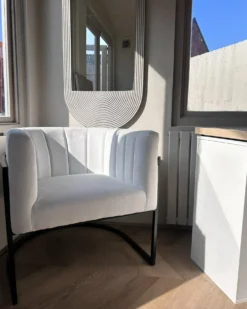 Lænestol LARVIK II Velour Hvid