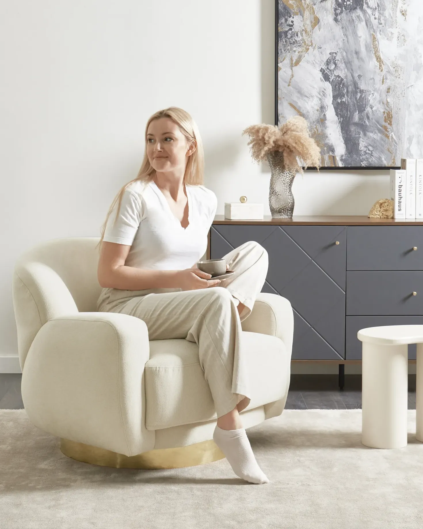 Lænestol LEJRE Lys Beige