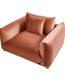 Lænestol LUVOS Velour Guldbrun