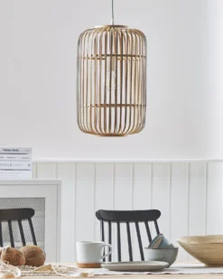 Loftlampe AISNE Bambus Lysebrun