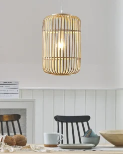 Loftlampe AISNE Bambus Lysebrun
