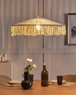 Loftlampe AKOBO papirreb Beige