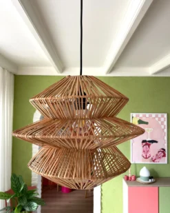 Loftlampe ANDUKI Rattan Naturlig