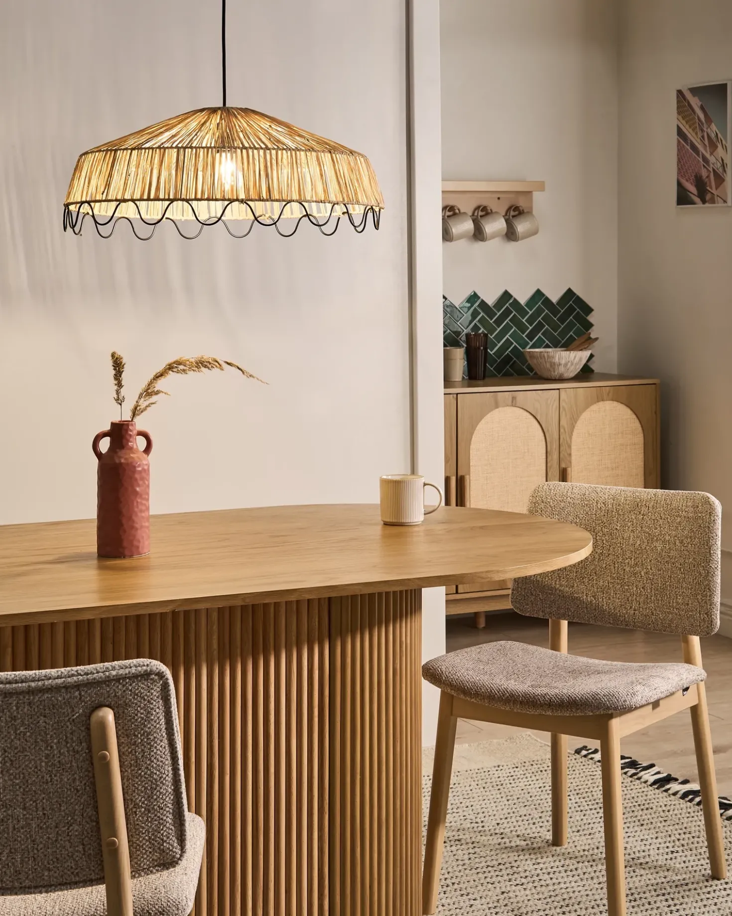 Loftlampe ARENAL Flet Naturlig