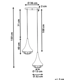 Loftlampe BAGMATI Mangotræ Sort