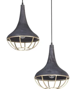 Loftlampe BAGMATI Mangotræ Sort