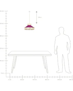 Loftlampe BATALI Rattan Fuchsia