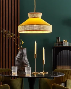Loftlampe BATALI Rattan Sennepsgul