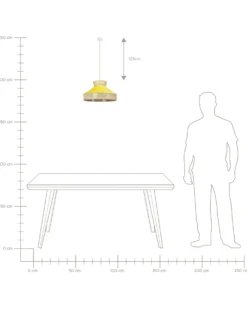 Loftlampe BATALI Rattan Sennepsgul
