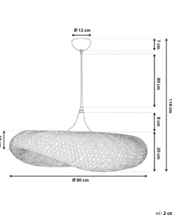 Loftlampe BOYNE Bambus Lysebrun