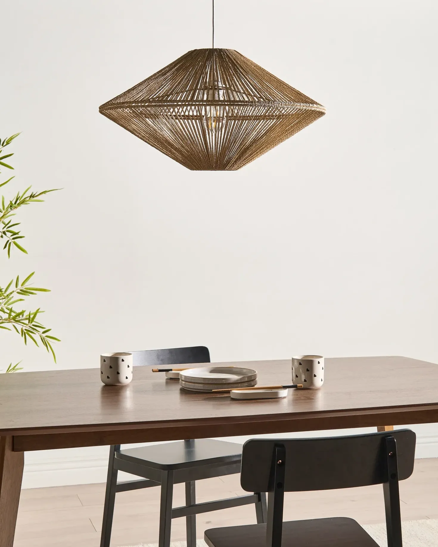Loftlampe CAVES papirreb Naturlig