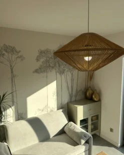 Loftlampe CAVES papirreb Naturlig