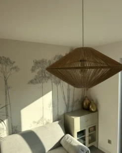 Loftlampe CAVES papirreb Naturlig