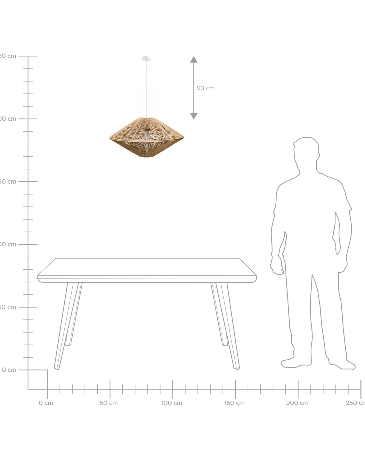 Loftlampe CAVES papirreb Naturlig