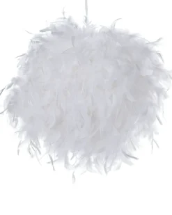 Loftlampe DRAVA Fjer Hvid