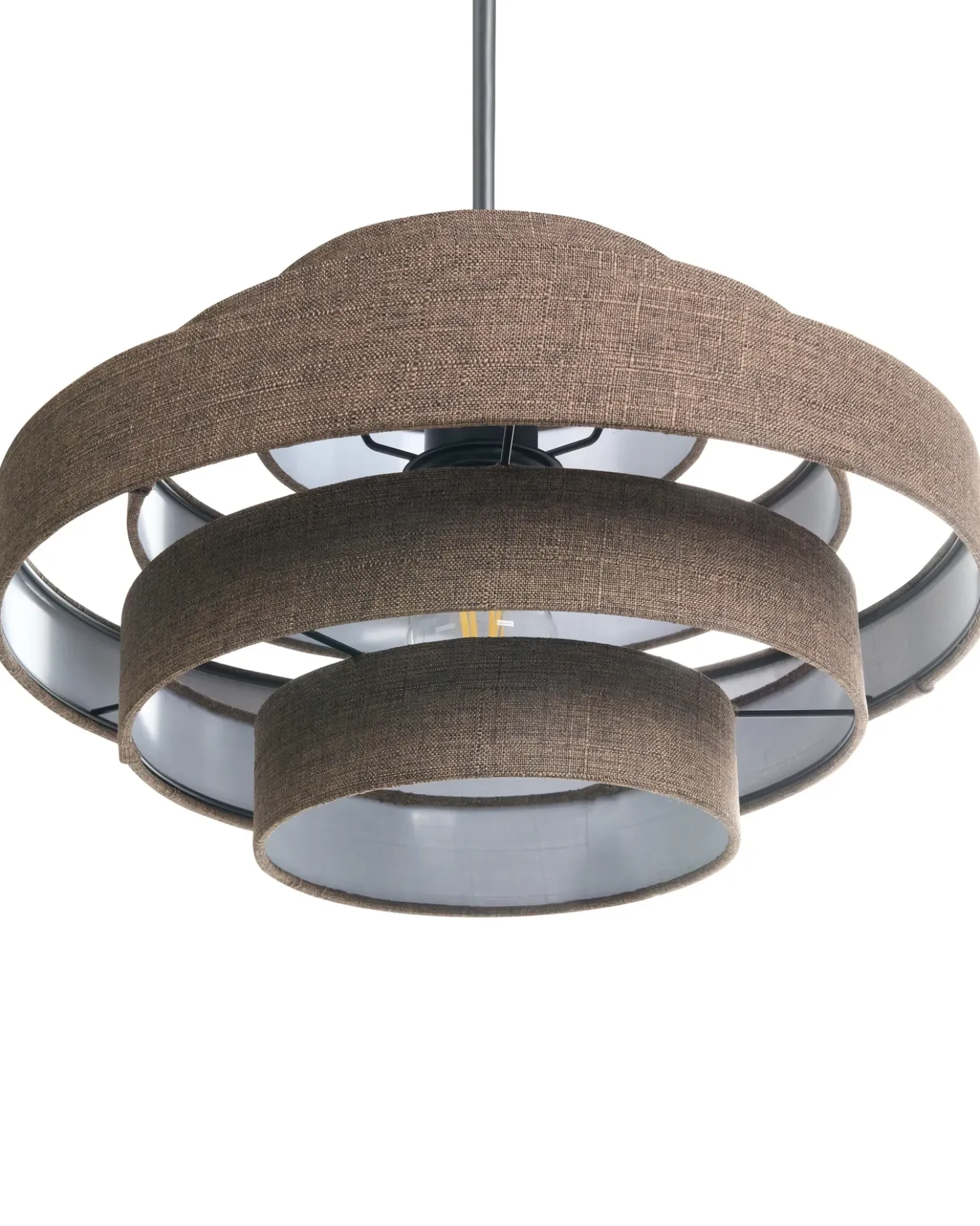 Loftlampe EREBATO Hør Brun