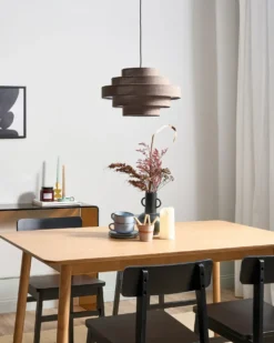Loftlampe EREBATO Hør Brun
