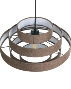 Loftlampe EREBATO Hør Brun