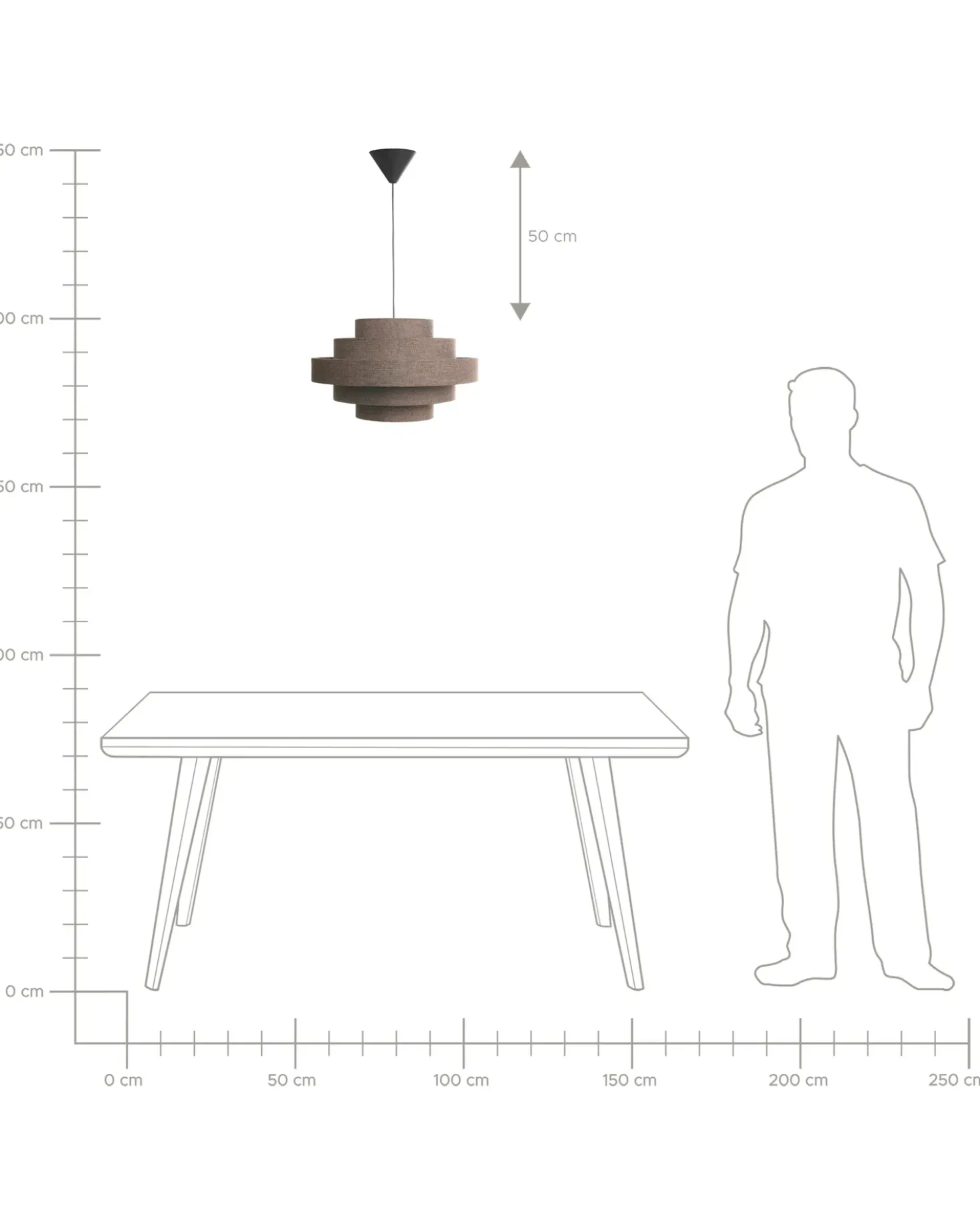 Loftlampe EREBATO Hør Brun