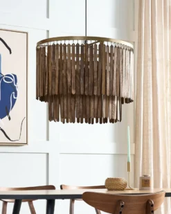 Loftlampe KAVERI Mangotræ Brun