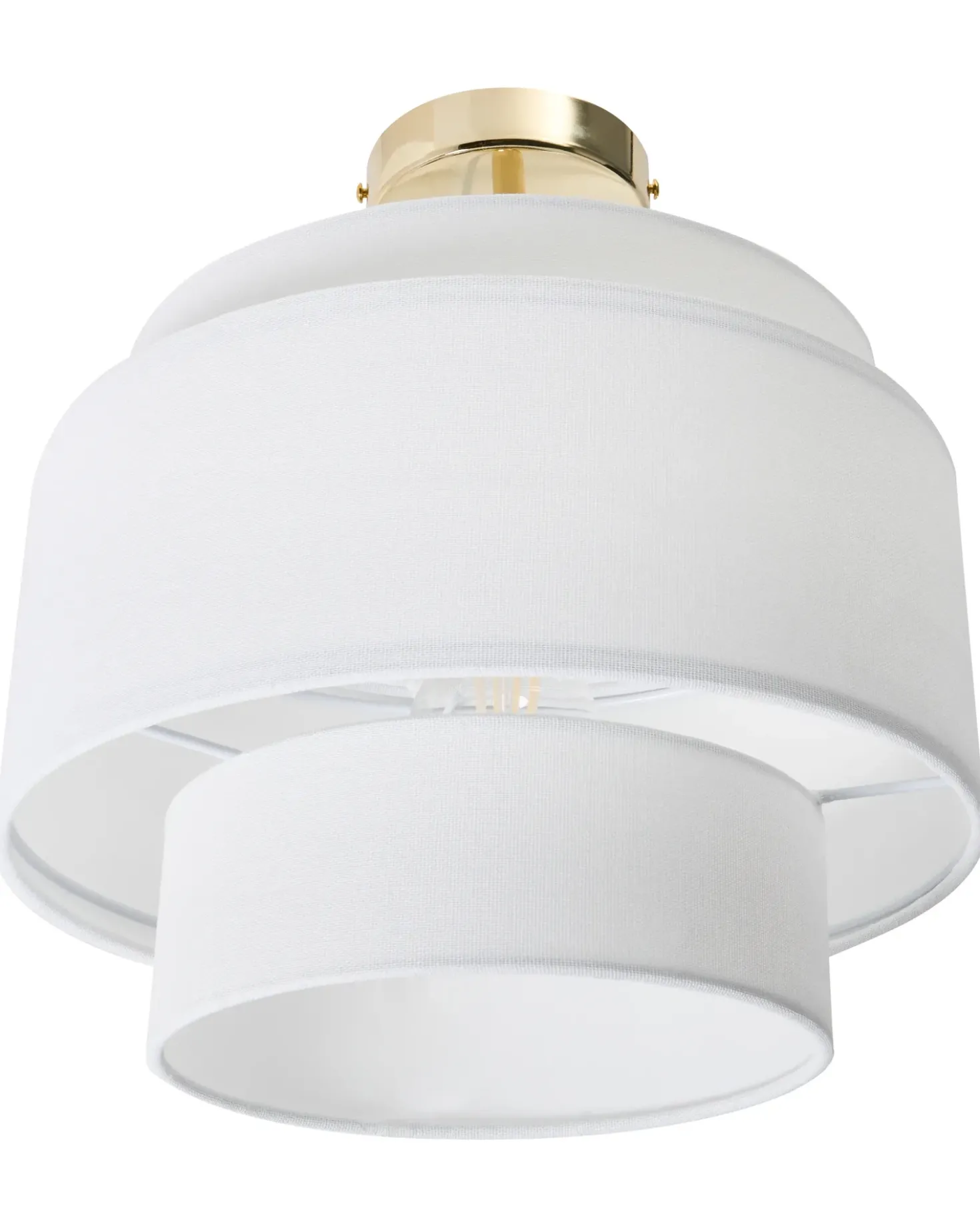 Loftlampe LUKAGO Hør Cremehvid