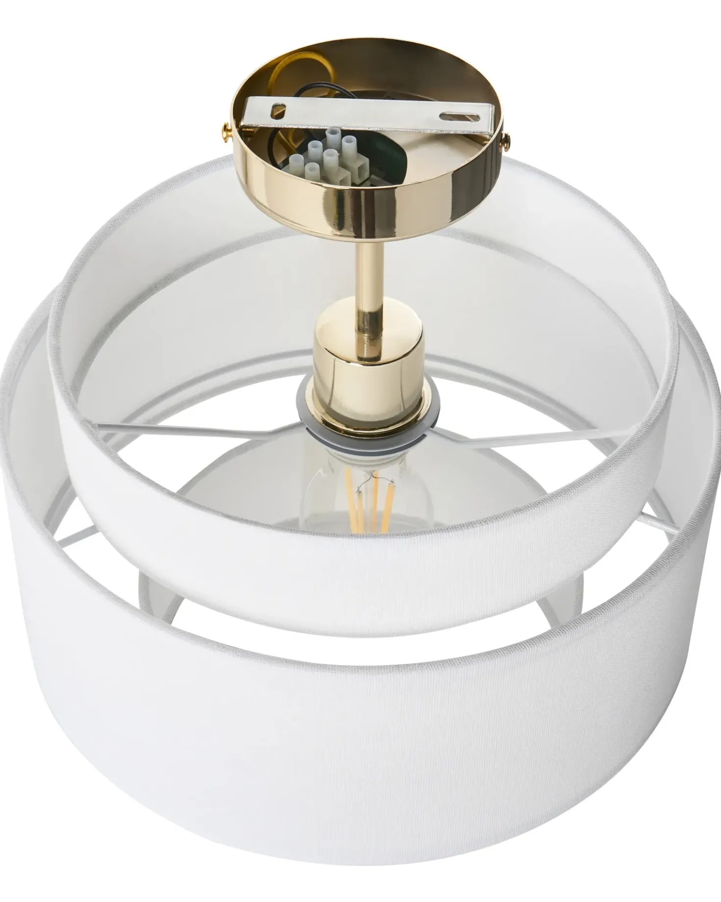 Loftlampe LUKAGO Hør Cremehvid
