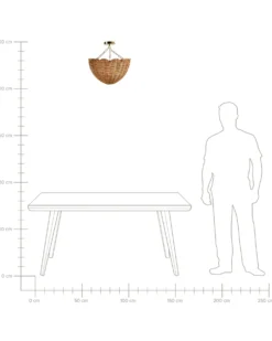 Loftlampe MANDEKAL Rattan Naturlig