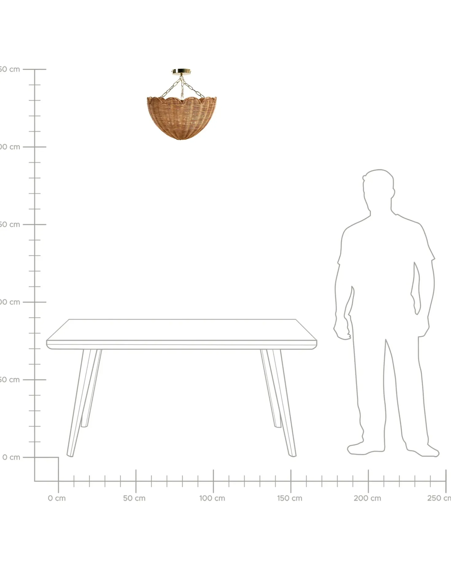 Loftlampe MANDEKAL Rattan Naturlig