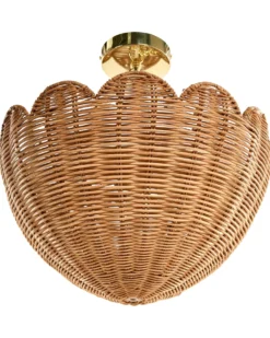 Loftlampe MANDEKAL Rattan Naturlig