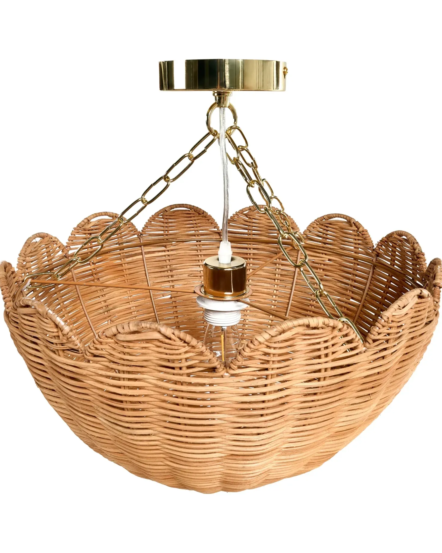 Loftlampe MANDEKAL Rattan Naturlig