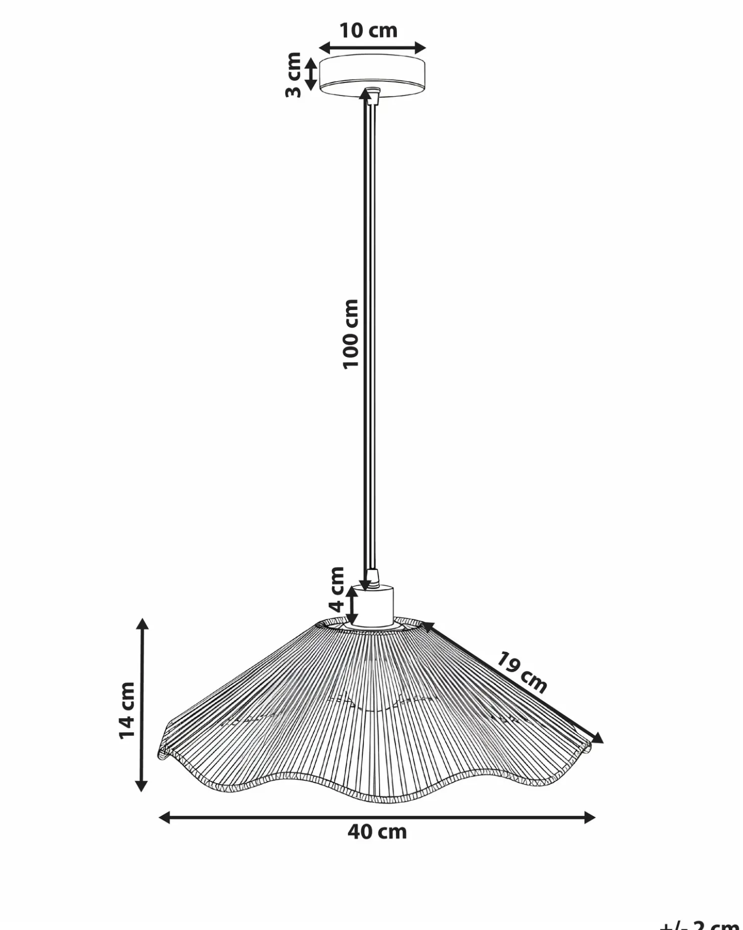 Loftlampe MIGORI Papir Sort