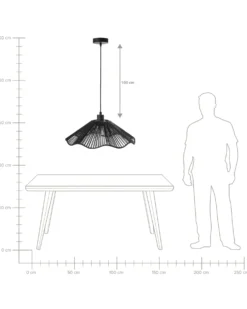 Loftlampe MIGORI Papir Sort