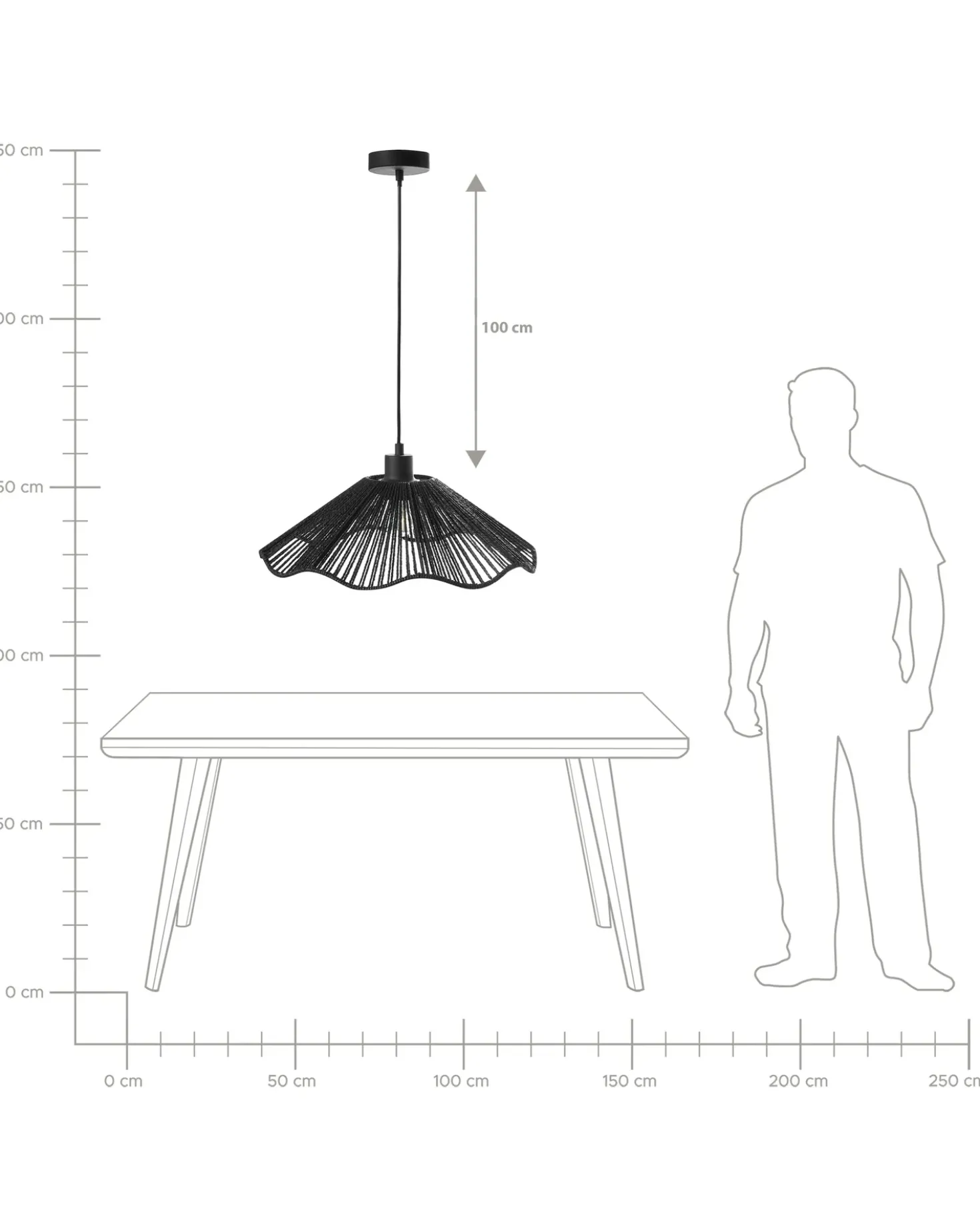 Loftlampe MIGORI Papir Sort
