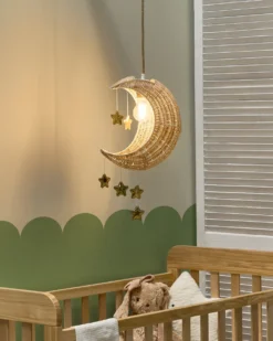 Loftlampe Måne ORCHON Rattan Naturlig