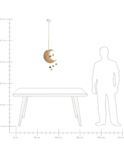 Loftlampe Måne ORCHON Rattan Naturlig