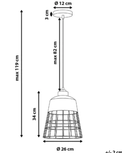 Loftlampe MONTE Metal Sort