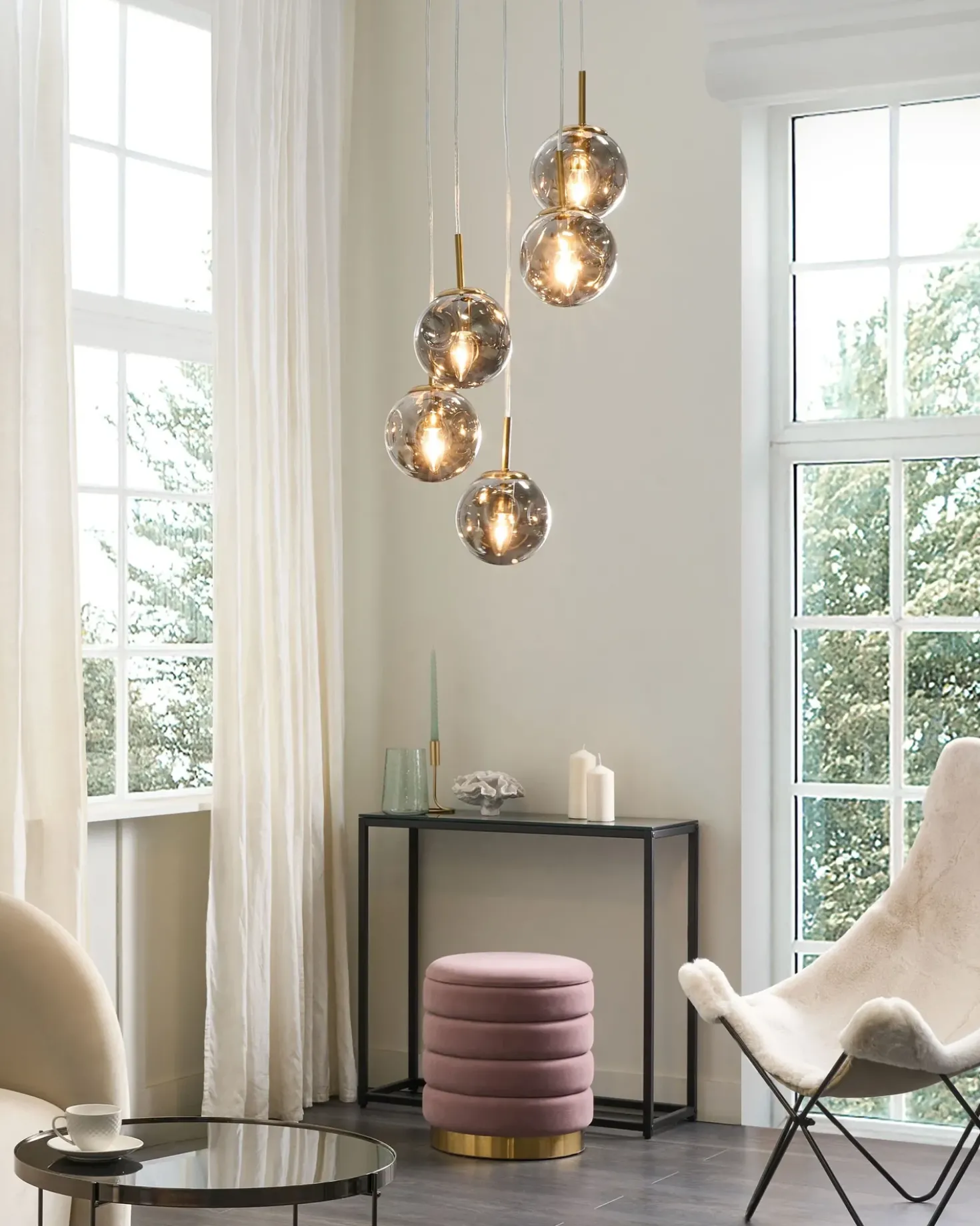 Loftlampe RALFES Glas Messing