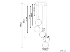 Loftlampe RALFES Glas Messing