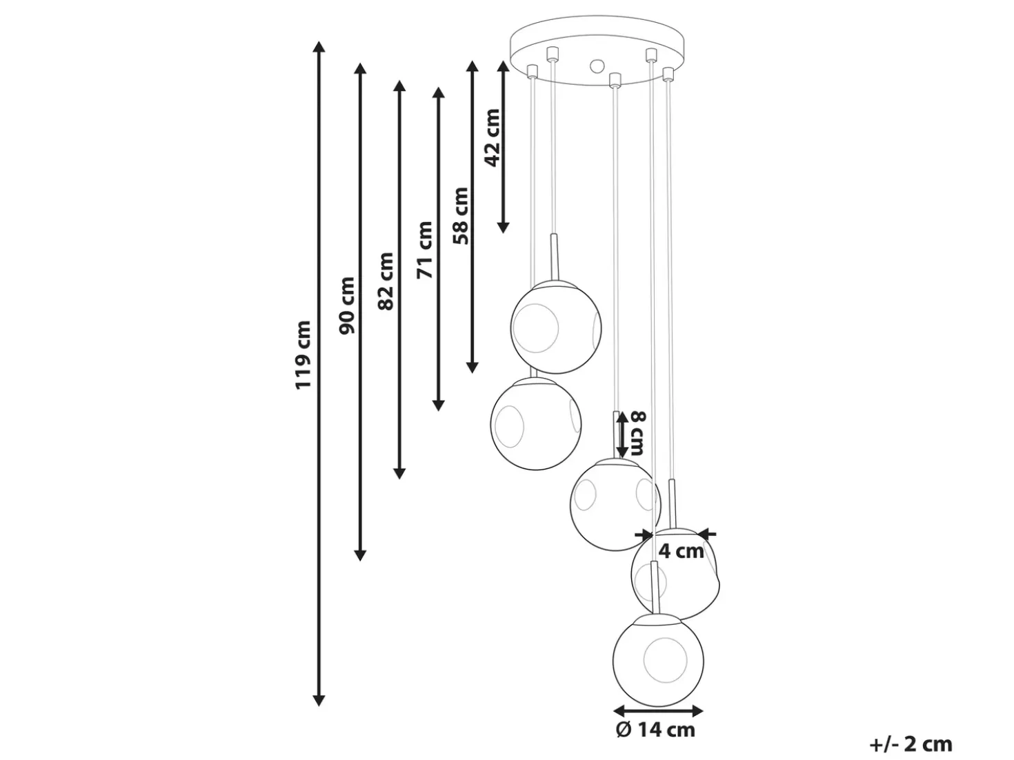 Loftlampe RALFES Glas Messing