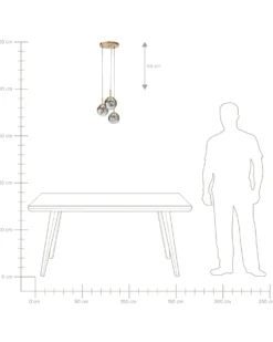 Loftlampe RALFES Glas Messing