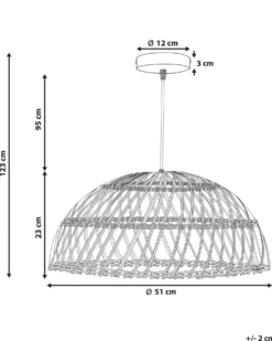 Loftlampe RAVINE Rattan Naturlig