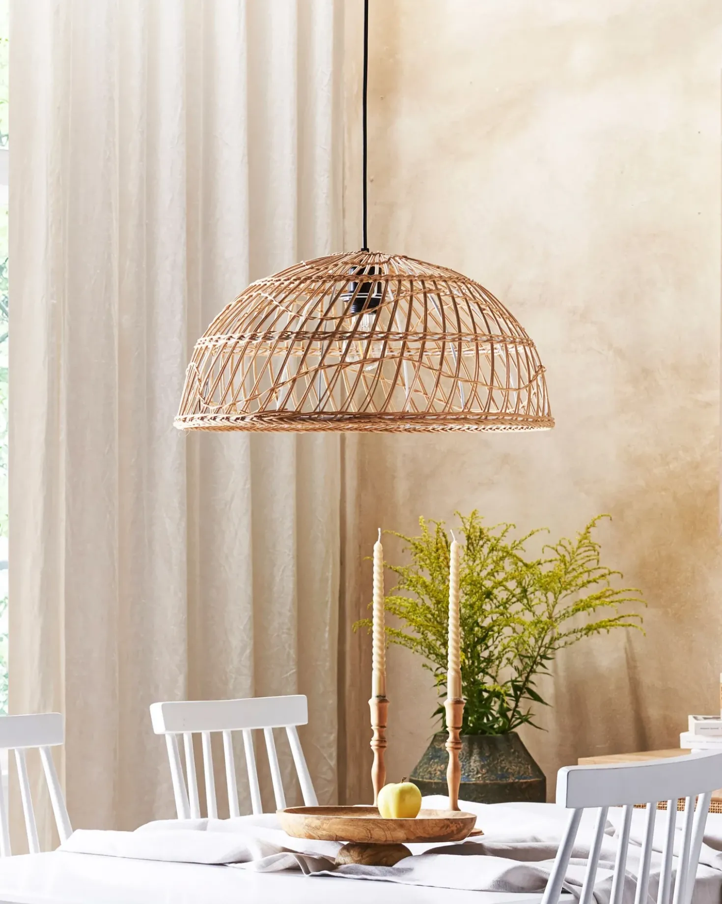 Loftlampe RAVINE Rattan Naturlig
