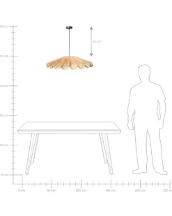 Loftlampe SABOGAL Flet Naturlig
