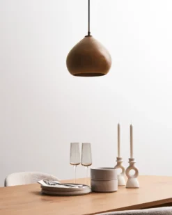 Loftlampe SANYATI Mangotræ Mørkebrun