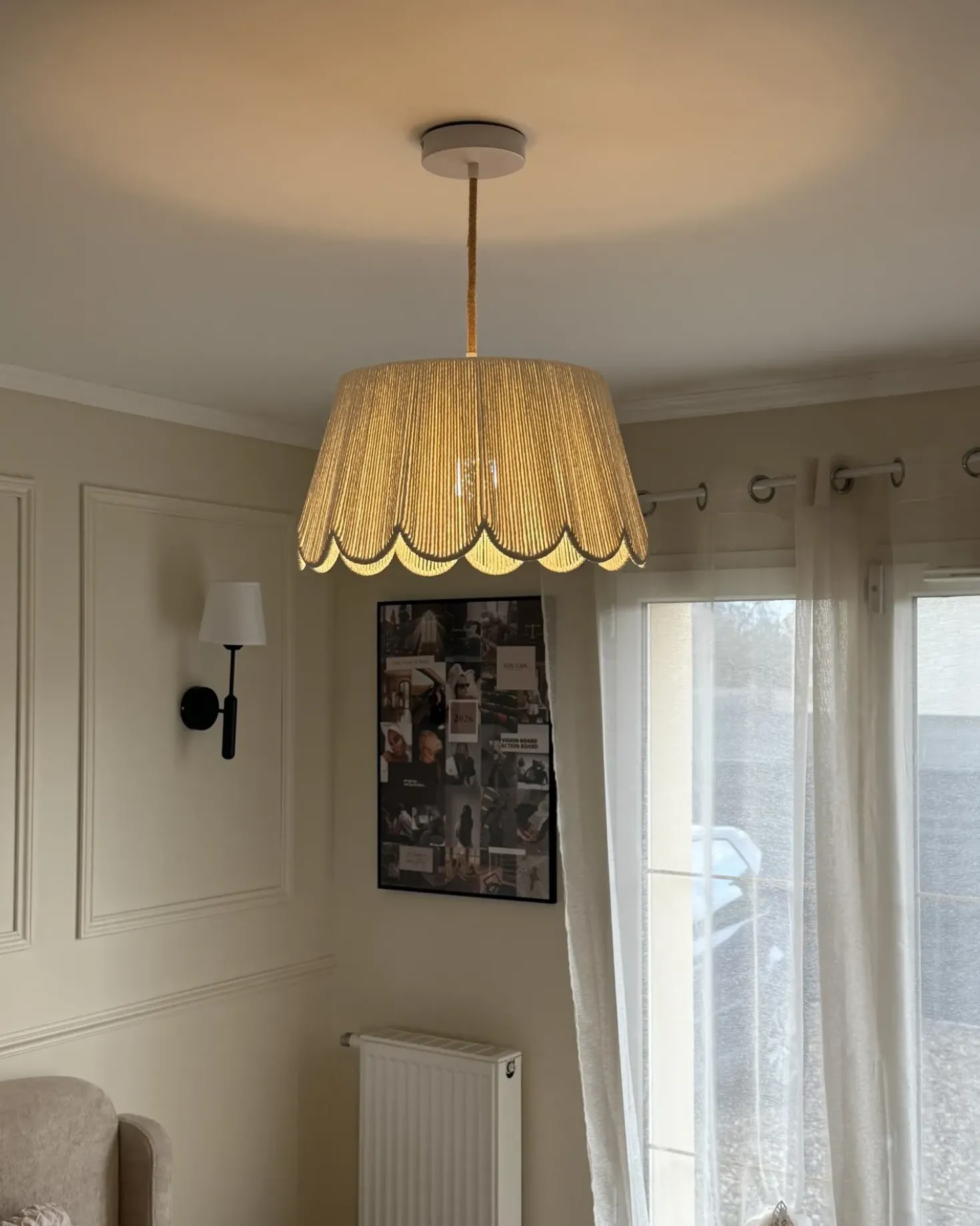 Loftlampe SEBAKWE papirreb Lys Beige