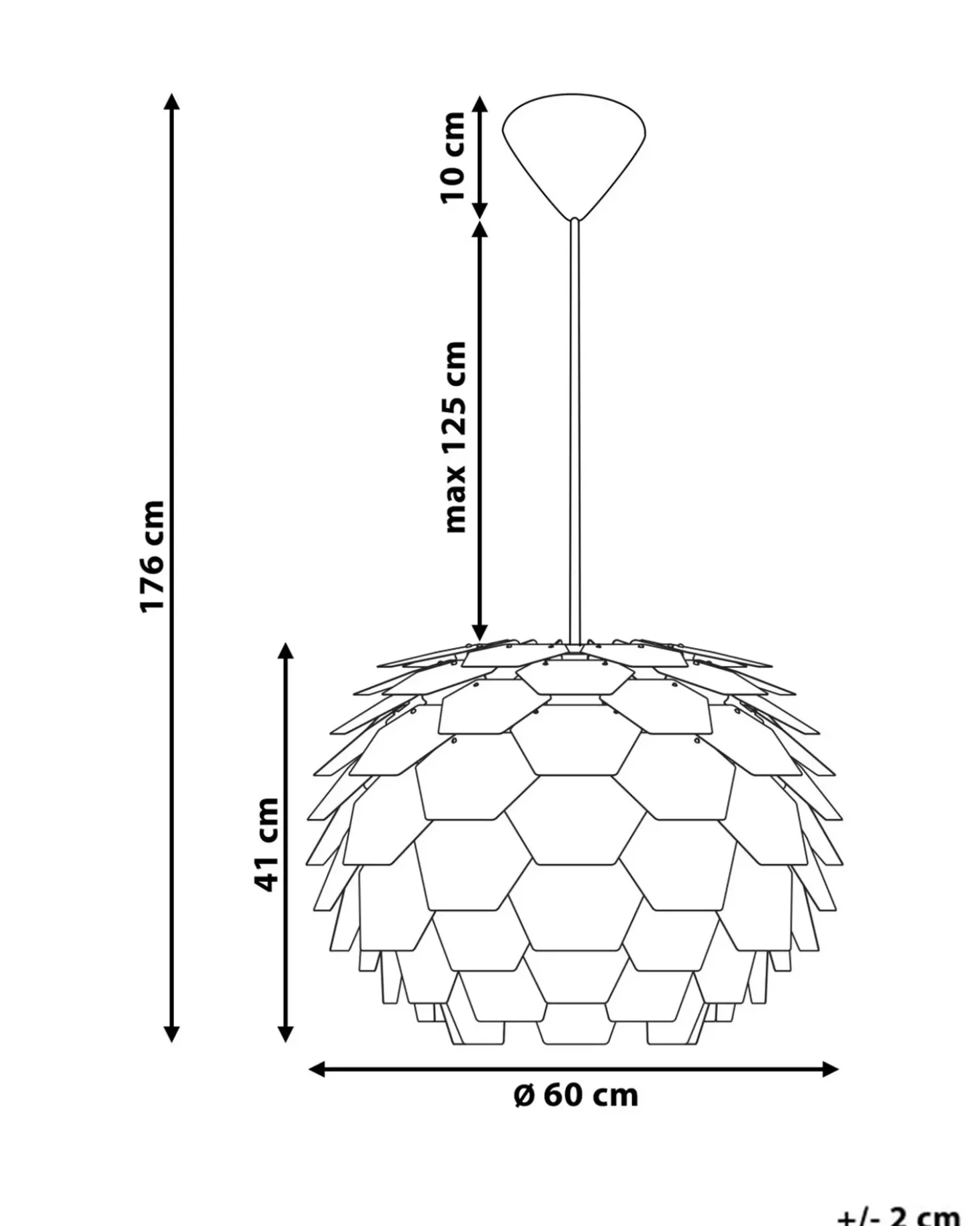 Loftlampe SEGRE L Grå