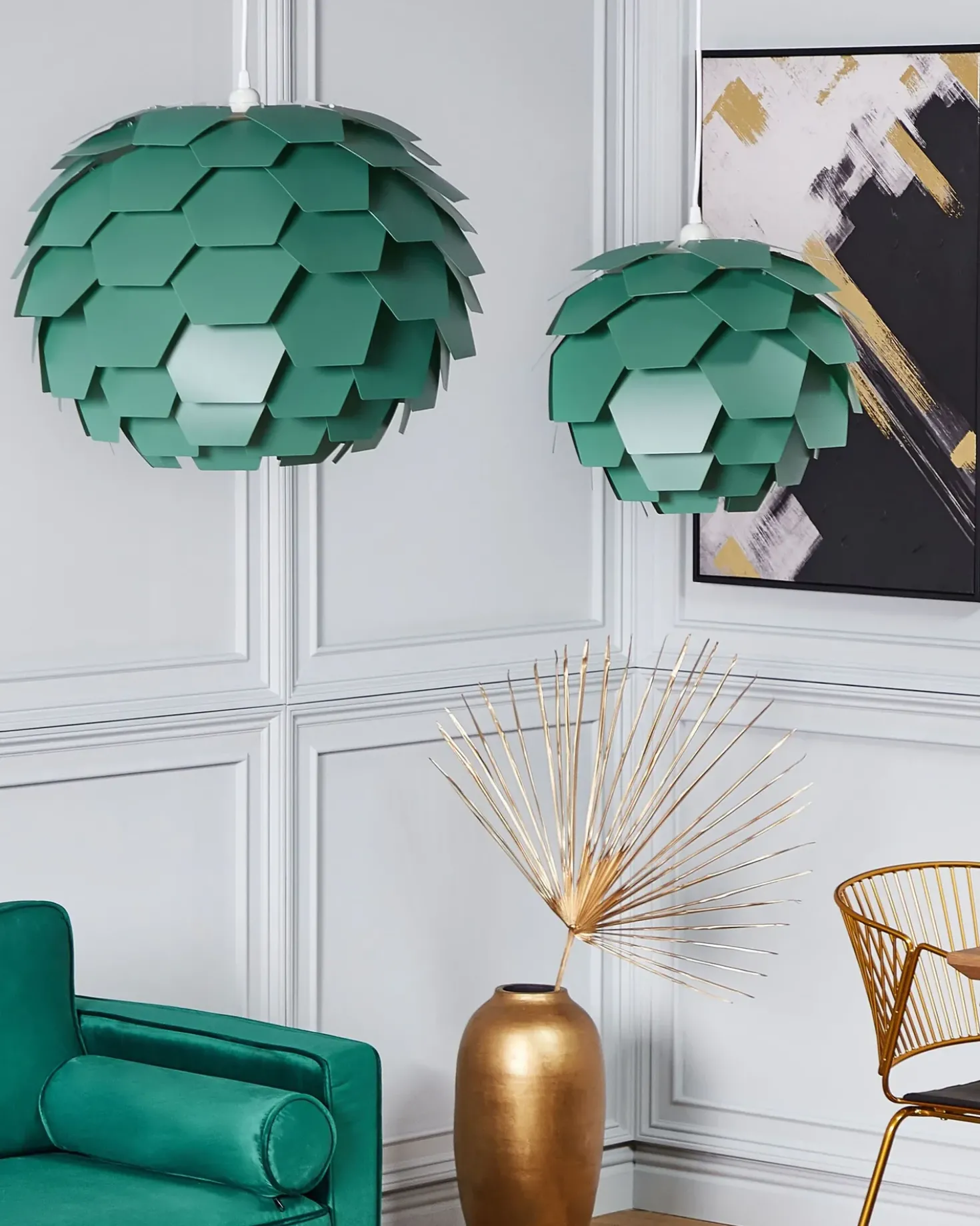 Loftlampe SEGRE L Mørkegrøn