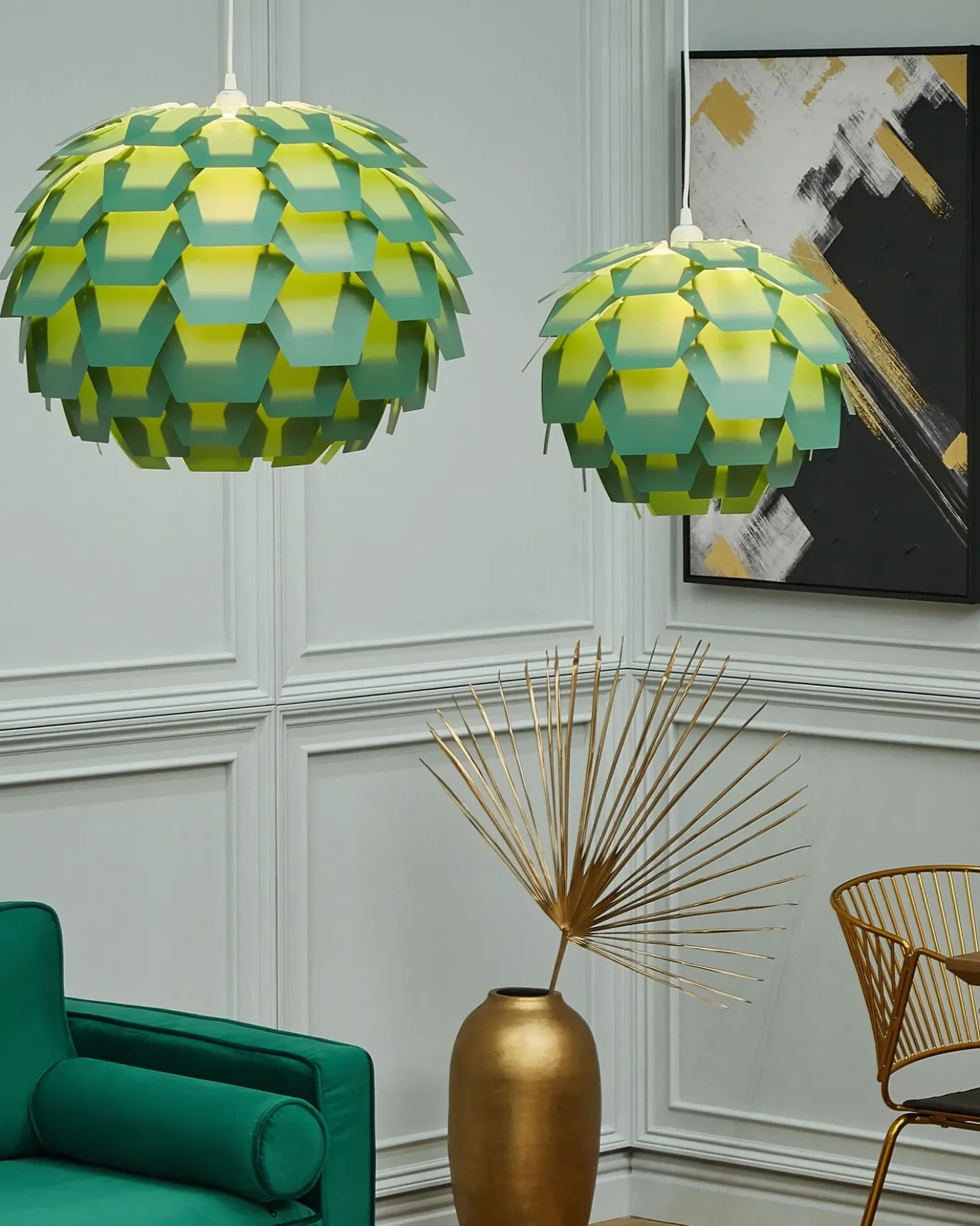 Loftlampe SEGRE L Mørkegrøn