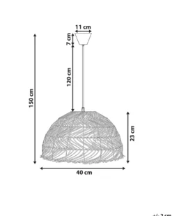 Loftlampe SELENGE Rattan Lysebrun